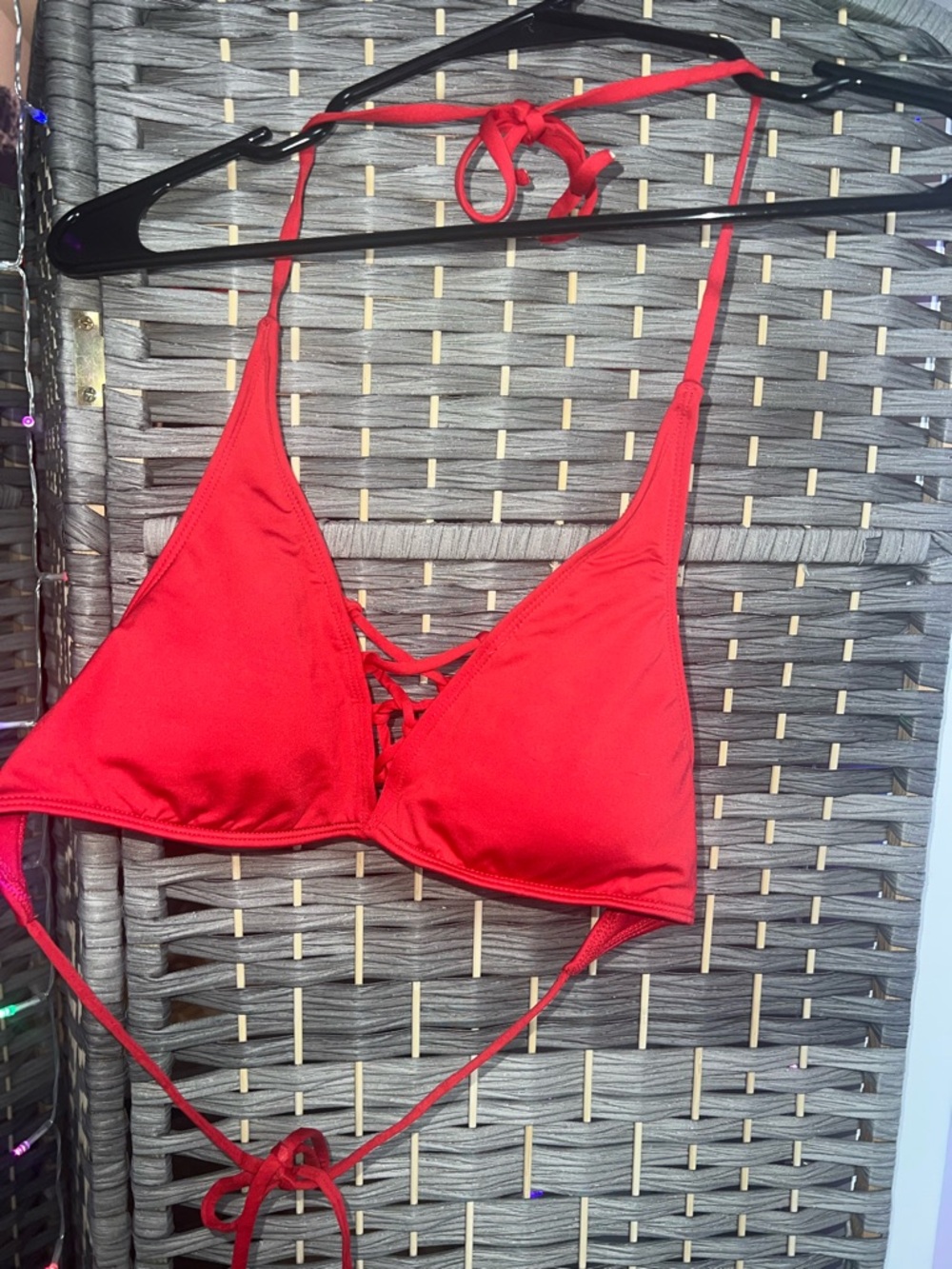 Red Swim Bikini Top - Medium